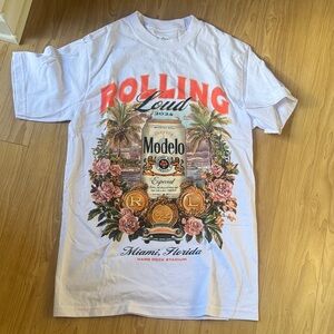 Rolling Loud Miami 2024 Tee with Modelo Graphic - White